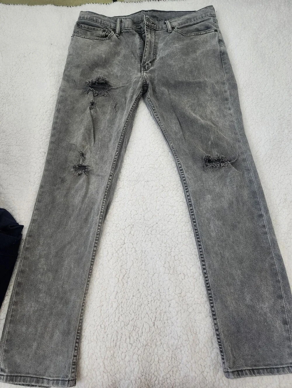 Levi's Slim Straight Distressed Grey Jeans